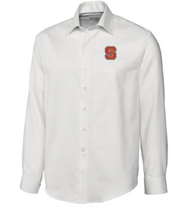 NC State Wolfpack Men's LS Epic Easy Care Dobby Shirt - White